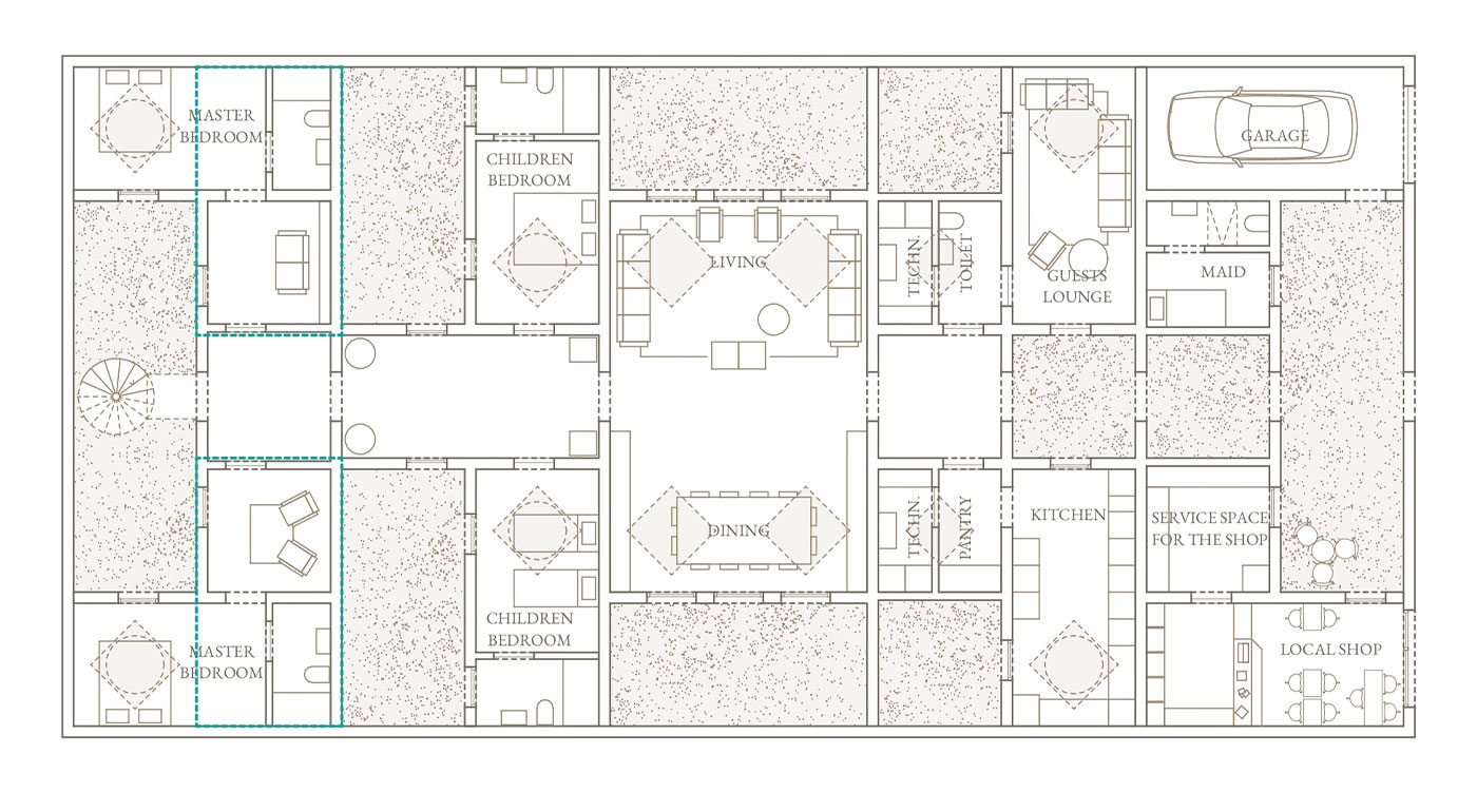 Option 02 groundfloor, extension possible on the upper floor