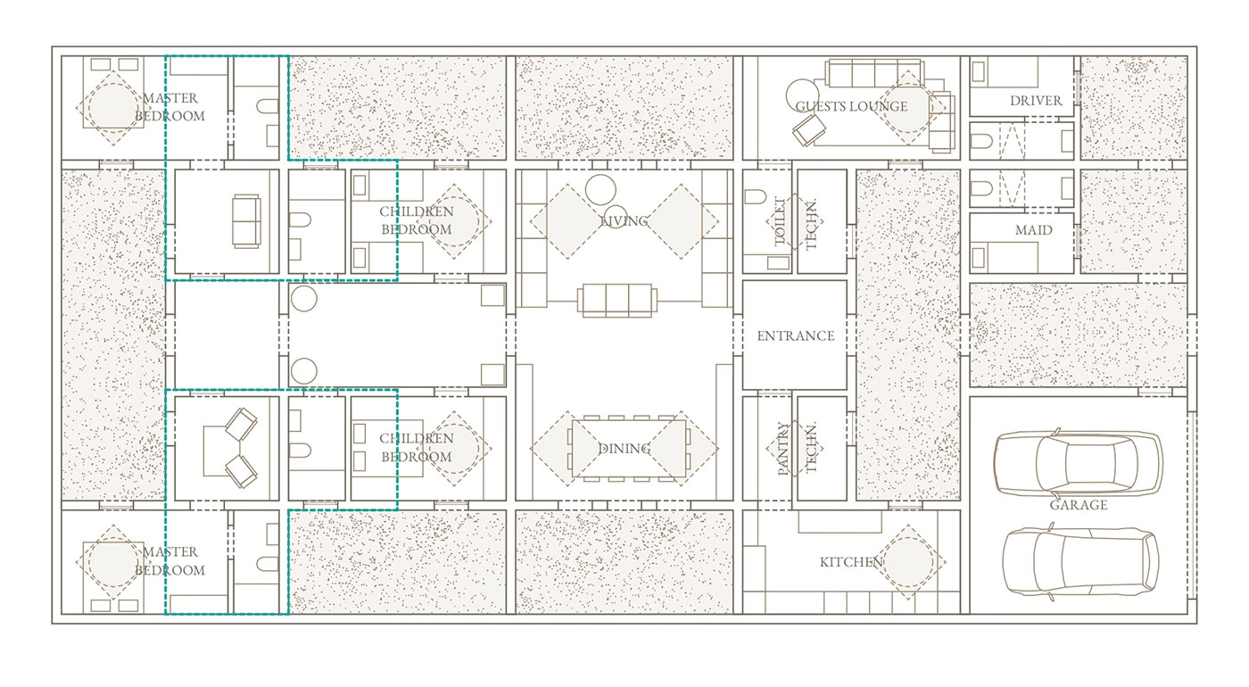 Option 04 groundfloor, extension possible on the upper floor